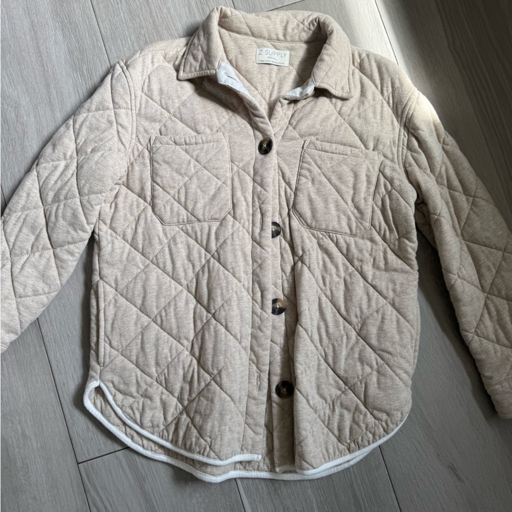 Men's Beige Quilted Jacket